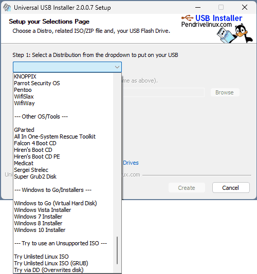 Universal USB Installer — создание загрузочных накопителей Linux и Windows